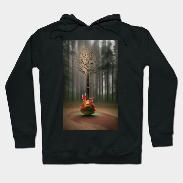 Acoustic Guitar Tree Of Life Guitar Player Nature Guitarist Hoodie by ShopSunday